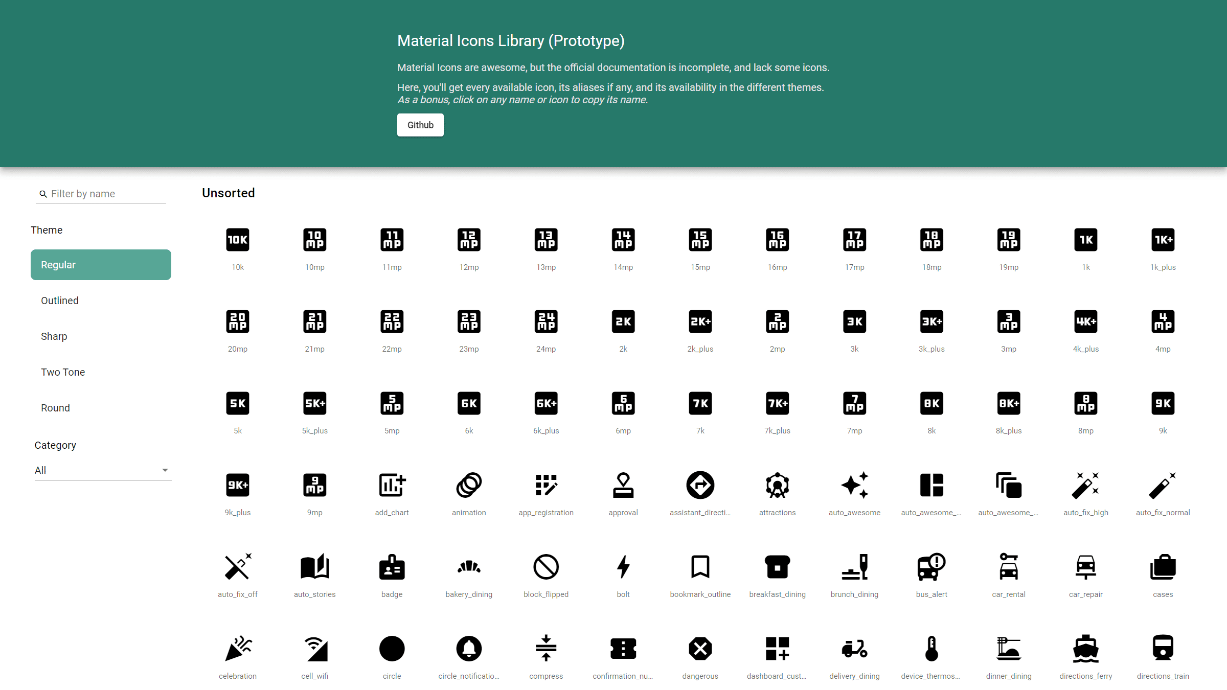 Material Icons Library screenshot