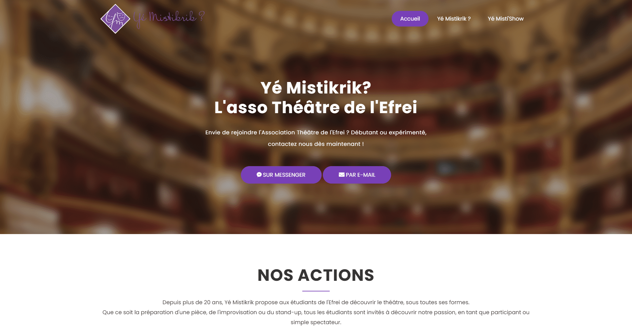 Yé Mistikrik website screenshot